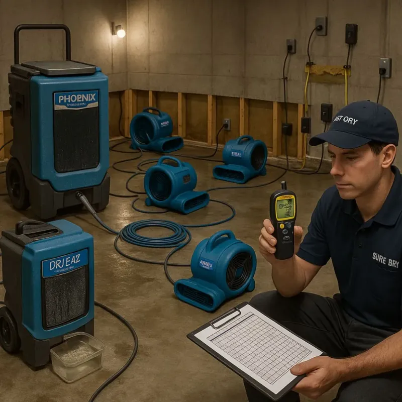 Structural Drying and Dehumidification process in City of Emporia, VA